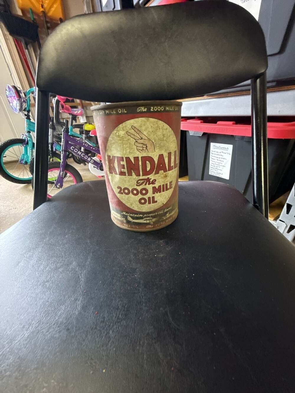 Kendall The 2000 Mile Oil 5 Quart Motor Oil Can Vintage
